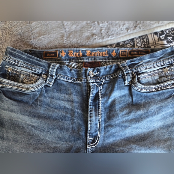 Rock Revival Rima Easy Skinny Women's Embellished Blue Jeans - Picture 6 of 10